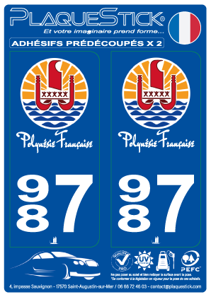 987 -Polynésie Française PlaqueStick