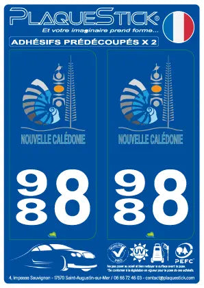 988 -Nouvelle Calédonie PlaqueStick