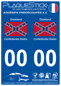 Etats Confédérés d'Amérique "Dixie" PlaqueStick