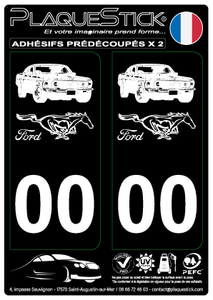 Ford "Mustang Vintage 2" Fond noir PlaqueStick