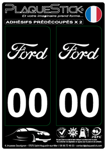Ford "Vintage" Blanc, Fond noir PlaqueStick