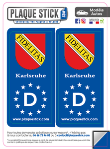 100 -Allemagne "Deutschland" Karlsruhe, Wappen PlaqueStick