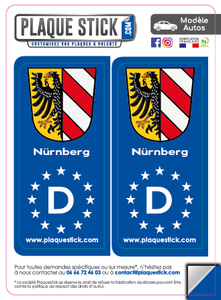 100 -Allemagne "Deutschland" Nürnberg PlaqueStick