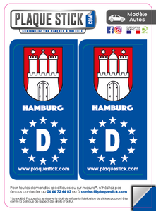100 -Allemagne "Deutschland" -Hamburg PlaqueStick