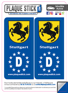 100 -Allemagne "Deutschland" -Stuttgart Wappen PlaqueStick