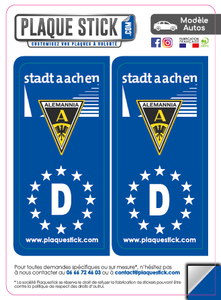 100 -Allemagne "Deutschland" -Aachen PlaqueStick