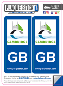 101 -Angleterre "Cambridge" PlaqueStick