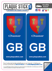101 -Angleterre "Chester" Coast of Arms PlaqueStick