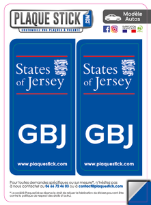 101 -Angleterre "Jersey Island" -States PlaqueStick