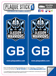 102 -Écosse "Scotland" -Glasgow Warriors PlaqueStick