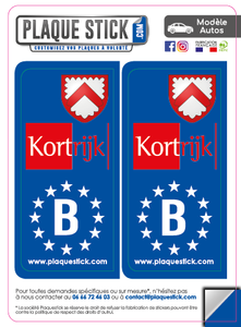 106 -Belgique "Kortrijk" PlaqueStick