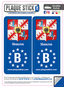 106 -Belgique "Mouscron" Blason PlaqueStick