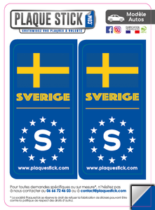 123 -Suède "Sverige" -Flag PlaqueStick
