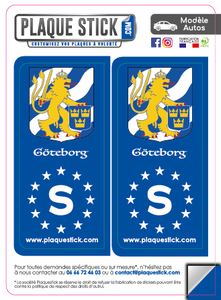 123 -Suède "Sverige" -Göteborg PlaqueStick