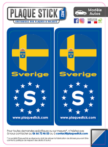123 -Suède "Sverige" Rund flagga PlaqueStick