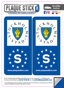 123 -Suède "Sverige" -Stockholms Stad PlaqueStick