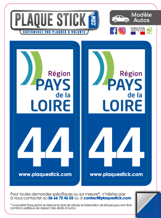 44 -Pays-de-la-Loire PlaqueStick