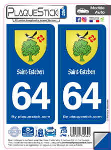 64 -Saint-Esteben "Blason" PlaqueStick