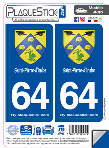 64 -Saint-Pierre-d'Irube "Blason" PlaqueStick