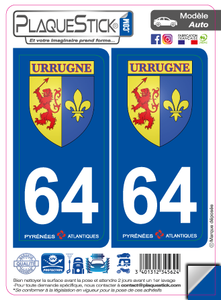 64 -Urrugne "Blason" PlaqueStick