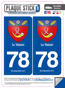 78 -Le Vésinet "Blason" PlaqueStick