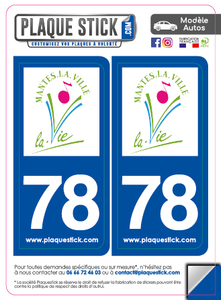 78 -Mantes-la-Ville "La Vie" PlaqueStick