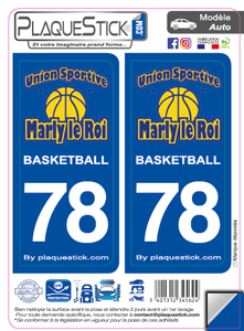 78 -Marly-le-Roy "Union Sportive" BasketBall PlaqueStick