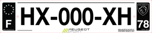 78 -Plaque immatriculation "Peugeot Sport 2020" Fond noir PlaqueStick