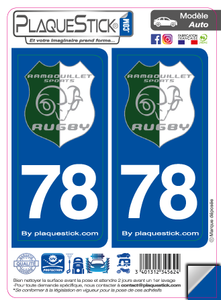 78 -Rambouillet "Rugby" PlaqueStick