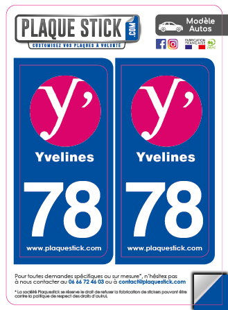 78 -Yvelines PlaqueStick