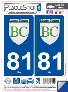 81 -Labastide-Gabausse "Blason" PlaqueStick