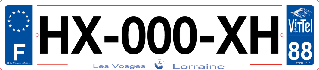 88 -Plaque immatriculation 