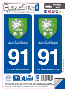 91 -Auvers-Saint-Georges "Blason" PlaqueStick