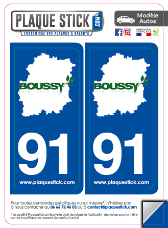 91 -Boussy-Saint-Antoine PlaqueStick