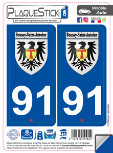 91 -Boussy-Saint-Antoine "Blason" PlaqueStick
