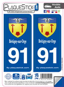 91 -Brétigny-sur-Orge "Blason" PlaqueStick
