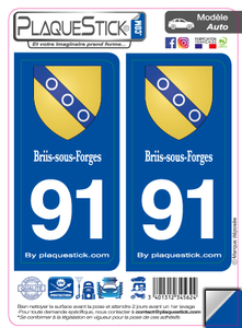91 -Briis-sous-Forges "Blason" PlaqueStick