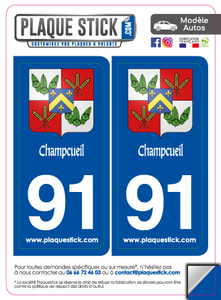 91 -Champcueil "Blason" PlaqueStick