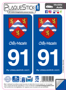 91 -Chilly-Mazarin "Blason" PlaqueStick