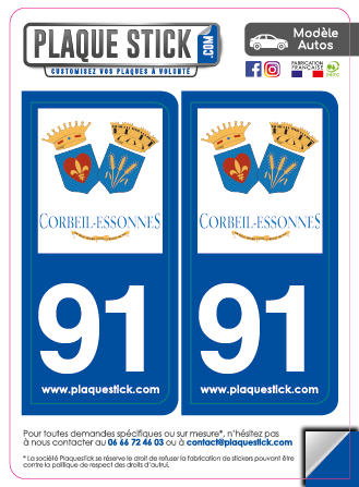 91 -Corbeil-Essonnes PlaqueStick
