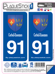 91 -Corbeil-Essonnes "Blason" PlaqueStick