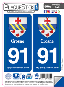 91 -Crosne "Blason" PlaqueStick