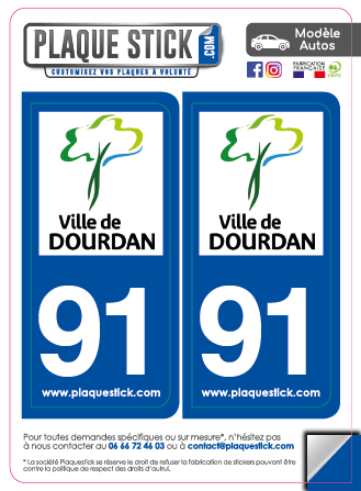 91 -Dourdan PlaqueStick