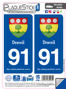 91 -Draveil "Blason" PlaqueStick