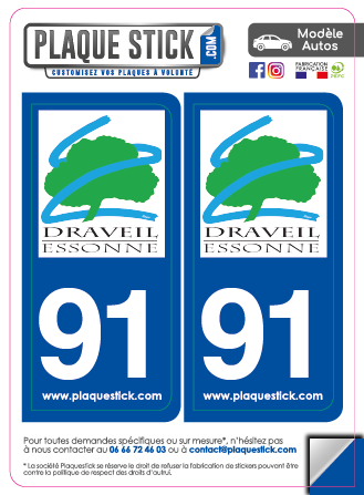 91 -Draveil-Essonne PlaqueStick