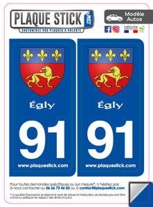 91 -Égly "Blason" PlaqueStick