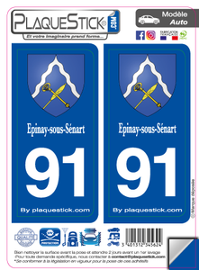 91 -Épinay-sous-Sénart "Blason" PlaqueStick