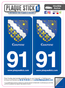 91 -Essonne "Blason" PlaqueStick