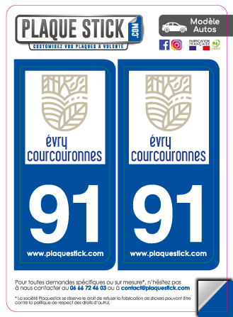 91 -Évry-Courcouronnes PlaqueStick
