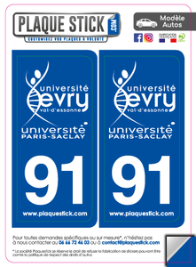 91 -Évry "Université" Fond bleu PlaqueStick